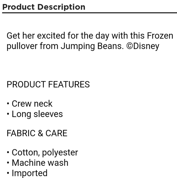 👀50% OFF - NWT‼️ Disney Frozen's Elsa Fleece Pullover by Jumping Beans - Picture 3 of 6